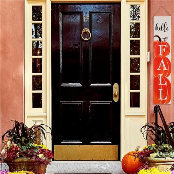 Hello Fall Sign, Double-Sided Thanksgiving Fall Sign 40" Wooden Welcome Sign - Picture 4 of 6